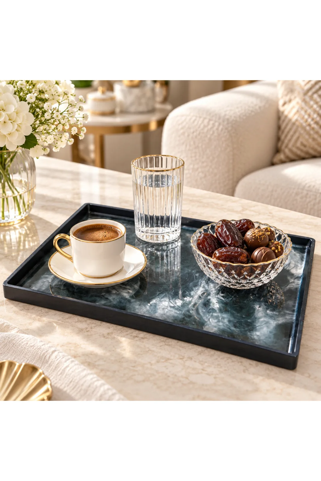 EPOKSİ REÇİNE EL YAPIMI TEPSİ - Yen Sanat