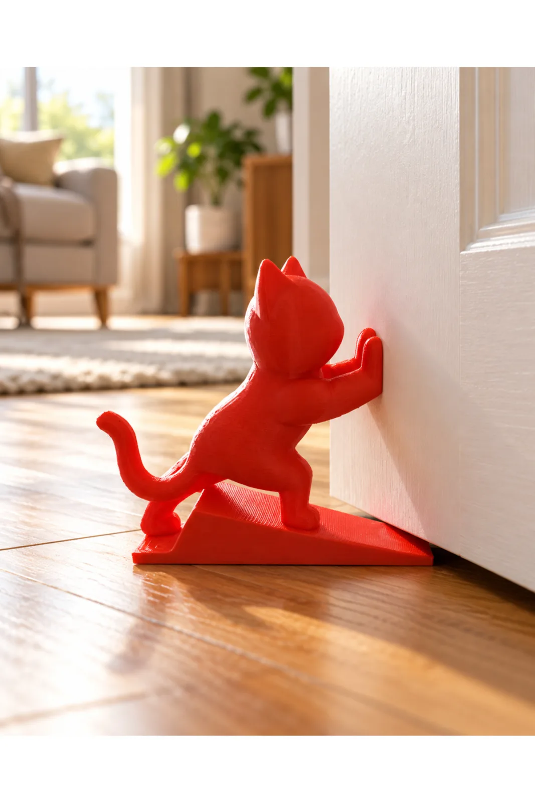 KEDİ FİGÜRLÜ BÜYÜK 3 D KAPI DURDURUCU - Yen Sanat