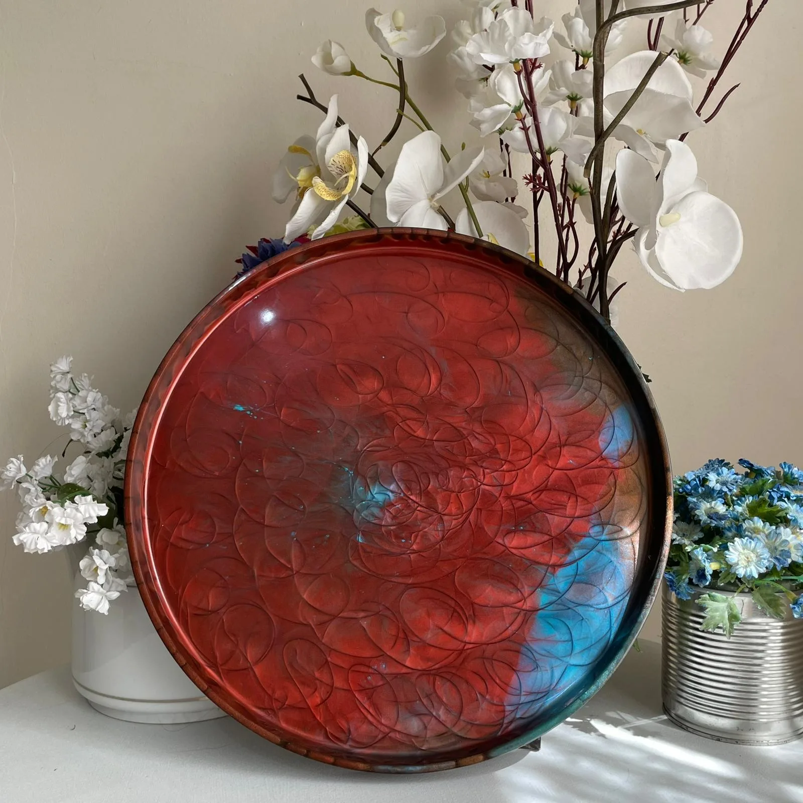 Kahverengi Yuvarlak Tepsi - Yen Sanat Epoksi